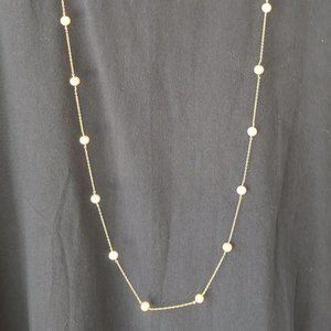 Necklace-New-34"- Pearl and chain
